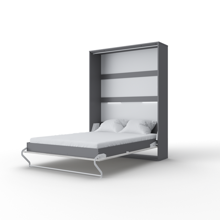 Maxima House Vertical Murphy bed Invento European FULL XL with mattress and LED included - Bed & Sofa Hub