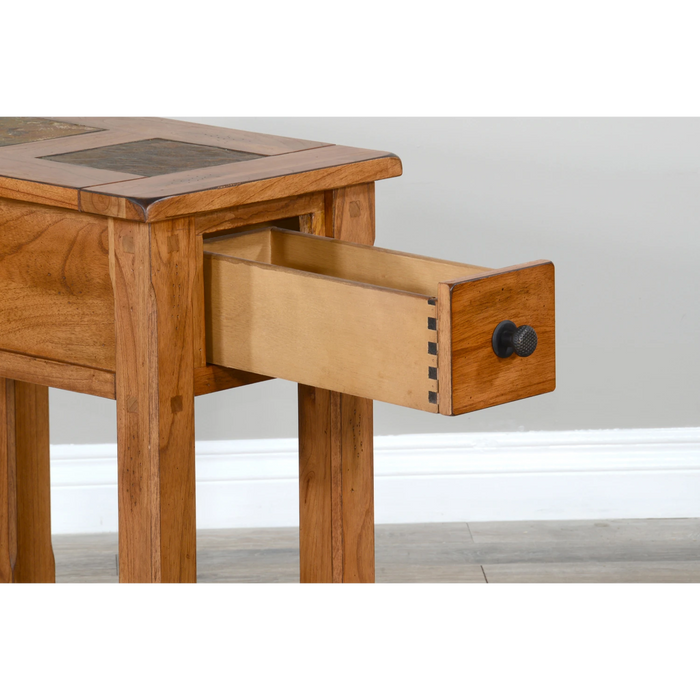 Sunny Designs Sedona 15" Transitional Wood Chair Side Table in Rustic Oak - Bed & Sofa Hub