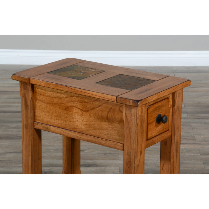 Sunny Designs Sedona 15" Transitional Wood Chair Side Table in Rustic Oak - Bed & Sofa Hub