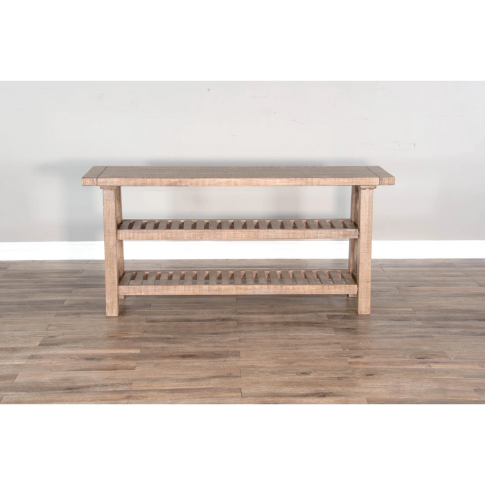 Sunny Designs Vivian 60" Farmhouse Mahogany Wood Sofa Table in Light Brown Desert Rock - Bed & Sofa Hub