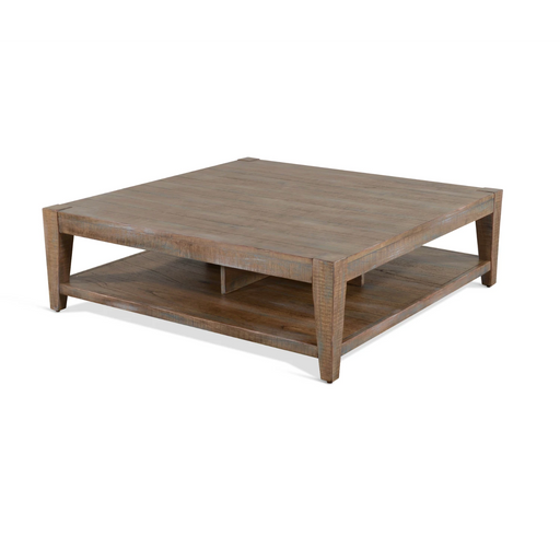 Sunny Designs 48" Modern Mindi Wood Cocktail Table in Weathered Brown - Bed & Sofa Hub