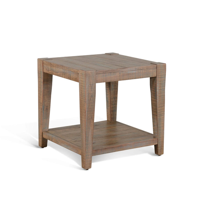 Sunny Designs 24" Modern Mindi Wood End Table in Weathered Brown - Bed & Sofa Hub