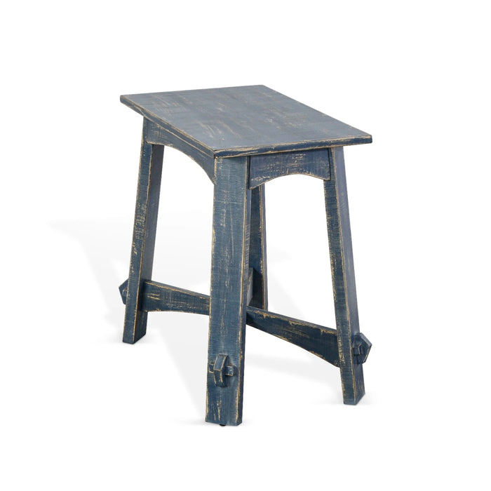 Sunny Designs Marina Farmhouse Mahogany Wood Chair Side Table in Ocean Blue - Bed & Sofa Hub