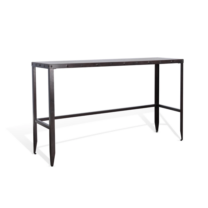 Sunny Designs San Diego Wood and Metal Sofa Bar Table Antique Brown - Bed & Sofa Hub