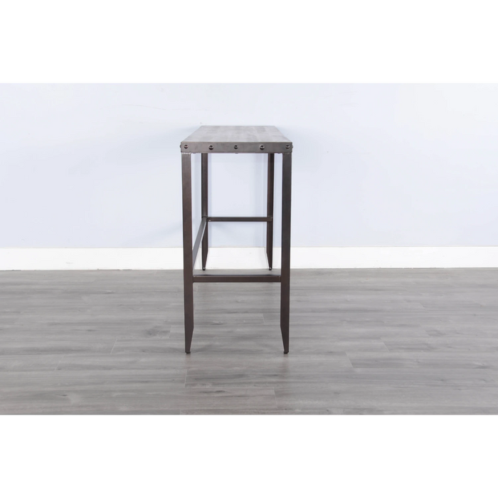 Sunny Designs San Diego Wood and Metal Sofa Bar Table Antique Brown - Bed & Sofa Hub