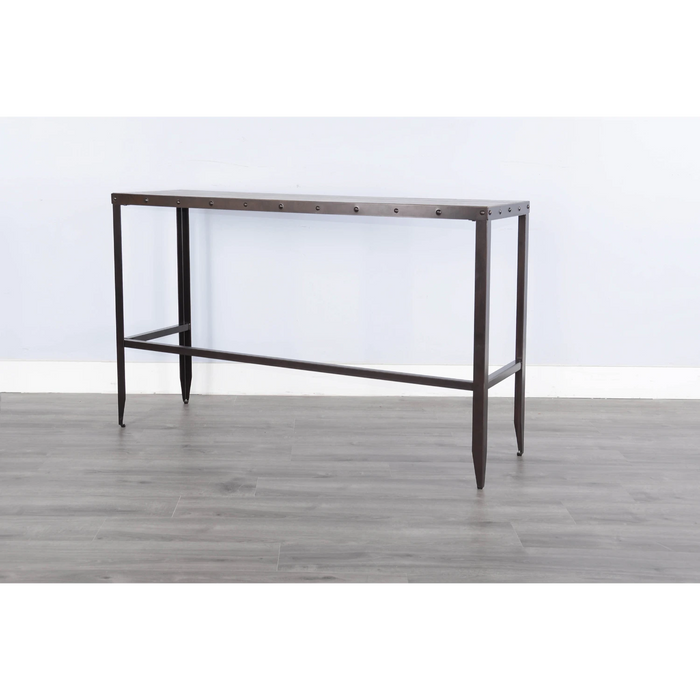 Sunny Designs San Diego Wood and Metal Sofa Bar Table Antique Brown - Bed & Sofa Hub