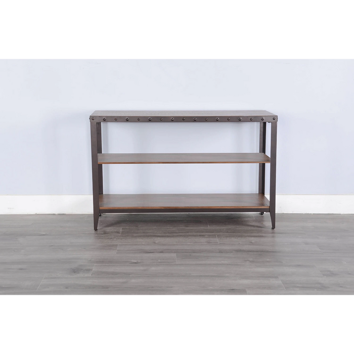 Sunny Designs San Diego Metal & Solid Wood Sofa Table in Antique Brown - Bed & Sofa Hub