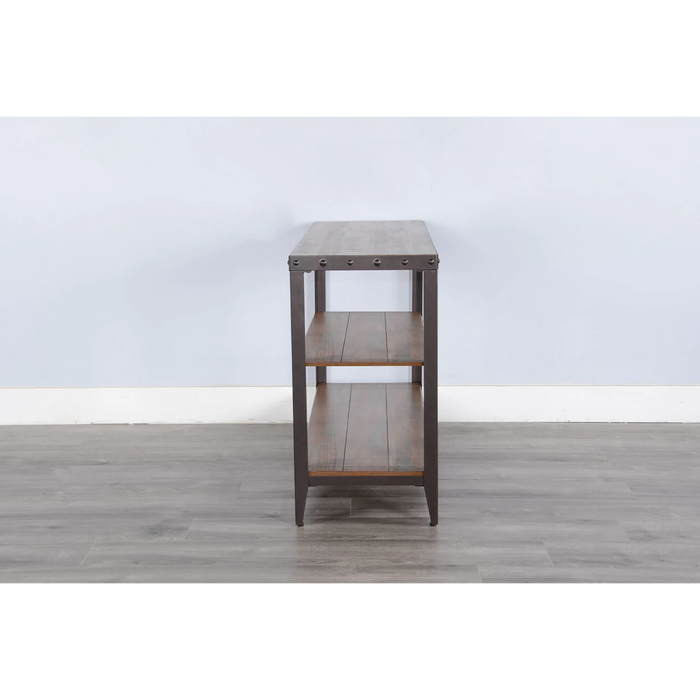 Sunny Designs San Diego Metal & Solid Wood Sofa Table in Antique Brown - Bed & Sofa Hub