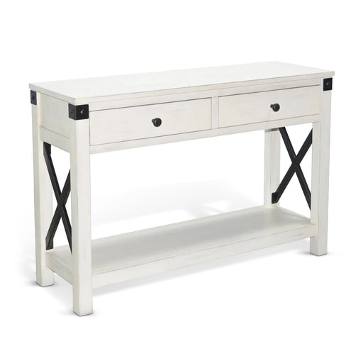 Sunny Designs Bayside Marble White Wood Sofa Table Marble White - Bed & Sofa Hub