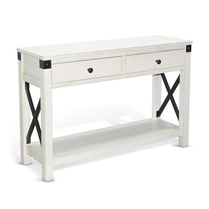 Sunny Designs Bayside Marble White Wood Sofa Table Marble White - Bed & Sofa Hub