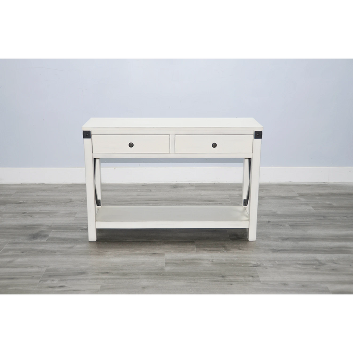 Sunny Designs Bayside Marble White Wood Sofa Table Marble White - Bed & Sofa Hub