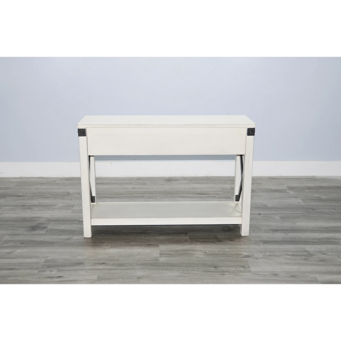 Sunny Designs Bayside Marble White Wood Sofa Table Marble White - Bed & Sofa Hub