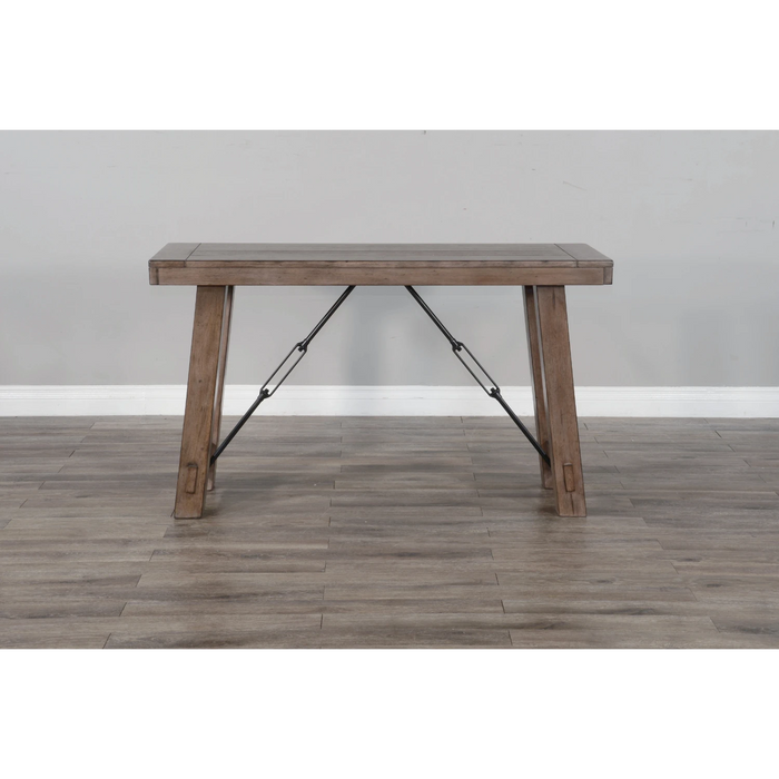 Sunny Designs Doe Valley 51" Mahogany Wood Sofa/Console Table in Taupe Brown Buckskin - Bed & Sofa Hub