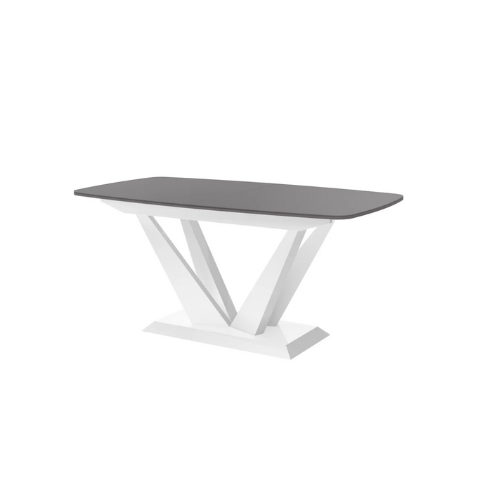 Maxima House Dining Set Feto 7 Pcs. Modern Glossy Dining Table with 2 Self-Starting Leaves Plus 6 Chairs - Bed & Sofa Hub