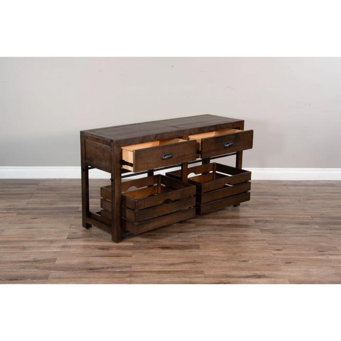 Sunny Designs Homestead Sofa Media Table Tobacco Leaf - Bed & Sofa Hub