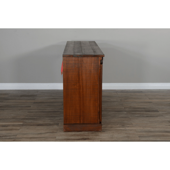 Sunny Designs 65" TV Console with Barn Door Dark Chocolate - Bed & Sofa Hub