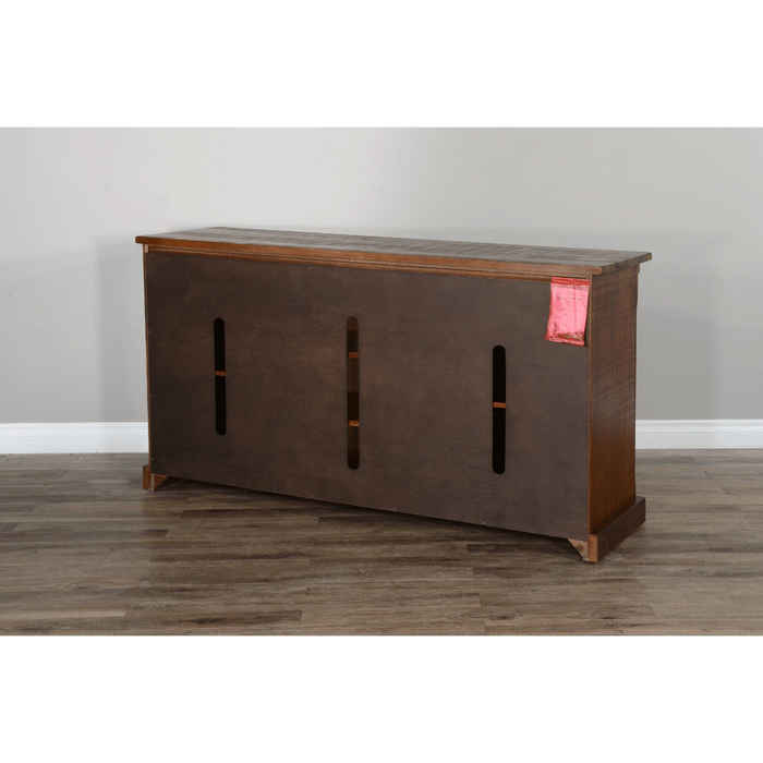 Sunny Designs 65" TV Console with Barn Door Dark Chocolate - Bed & Sofa Hub