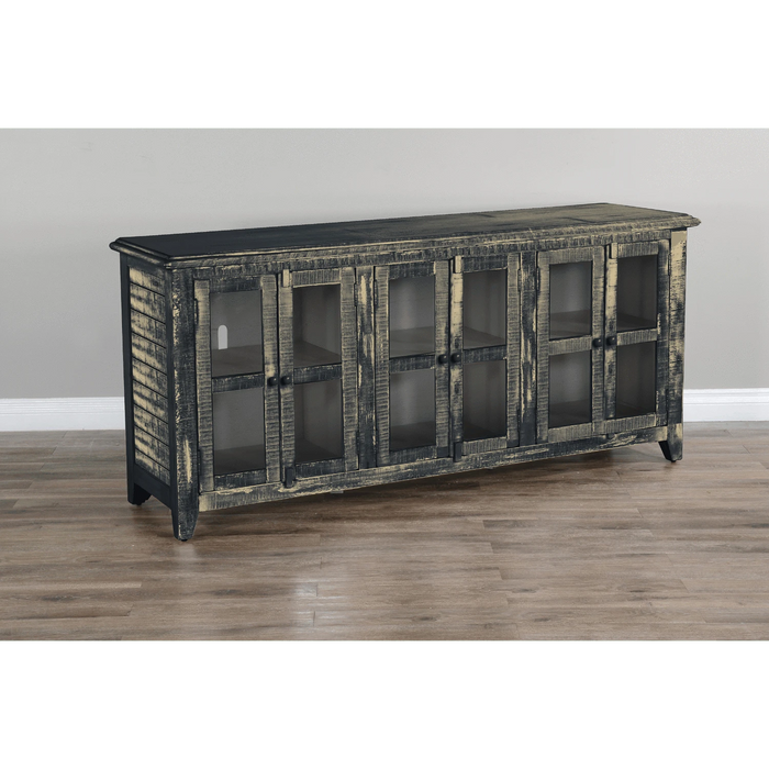 Sunny Designs Black Sand 70" TV Console Black Sand - Bed & Sofa Hub