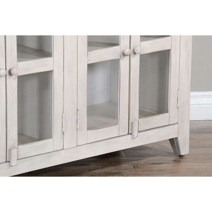 Sunny Designs 70" TV Console Marble White - Bed & Sofa Hub