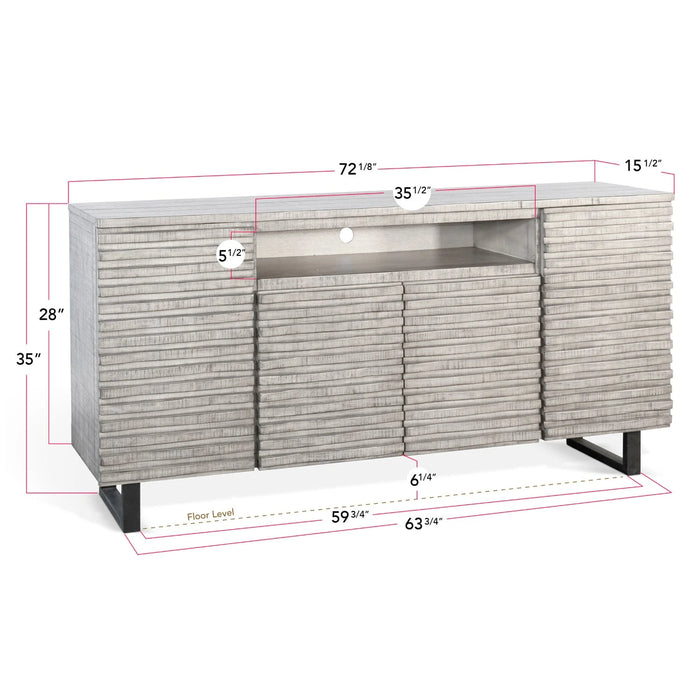 Sunny Designs 72" Media Console / Server Alpine Grey - Bed & Sofa Hub