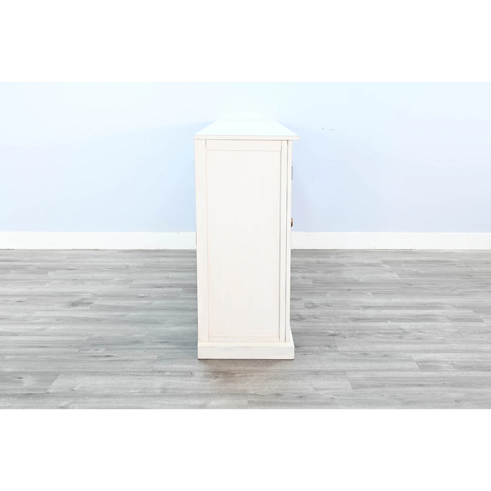 Sunny Designs 78" Media Console  Marble White/Buckskin - Bed & Sofa Hub