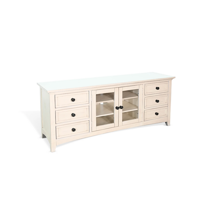 Sunny Designs 62" Media Console Marble White - Bed & Sofa Hub