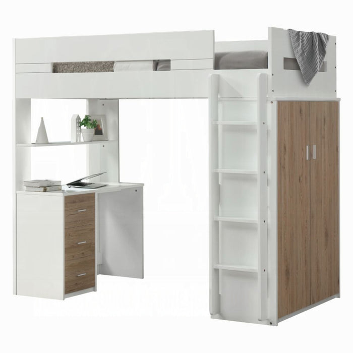 ACME Nerice Twin Loft Bed W/Desk & Wardrobe - Bed & Sofa Hub