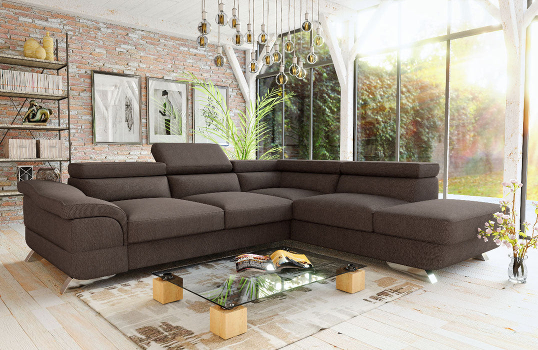 Maxima House Sectional FULL Size Sleeper Sofa BEAU Storage MIR003 - Bed & Sofa Hub