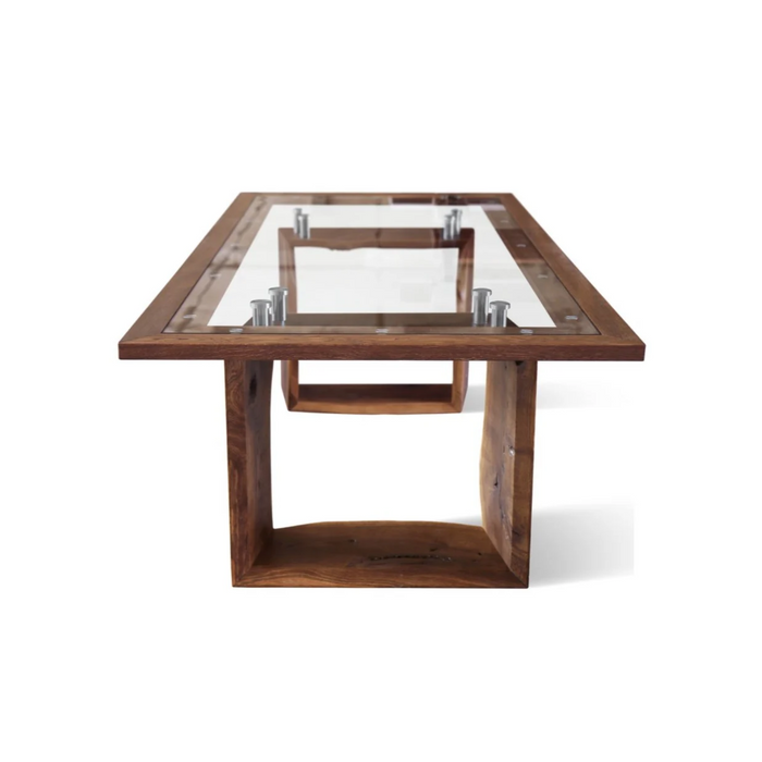 Maxima House Solid Wood/ Tampered Glass Dining Table Gor Xo - Bed & Sofa Hub