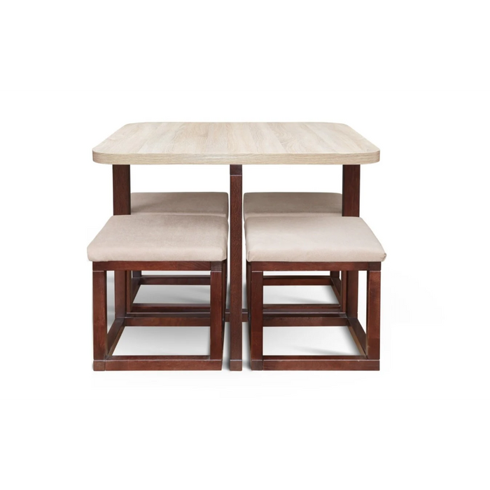 Maxima House Mirage-Q 5 Pcs. Wooden Dining Set - Bed & Sofa Hub