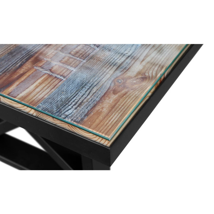 Maxima House Kanto-T Glass Top Solid Wood Dining Table - Bed & Sofa Hub