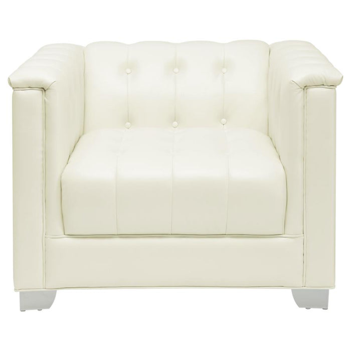 Coaster Chaviano 4-piece Upholstered Track Arm Sofa Living Room Set Pearl White - Bed & Sofa Hub