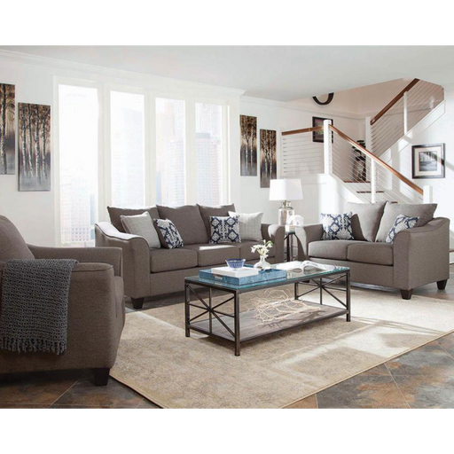 Coaster Salizar 3-piece Upholstered Flared Arm Sofa Living Room Set Grey - Bed & Sofa Hub