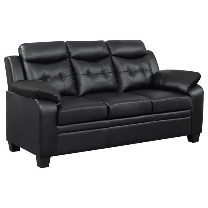 Coaster Finley 3-piece Upholstered Padded Arm Tufted Sofa Living Room Set Black - Bed & Sofa Hub