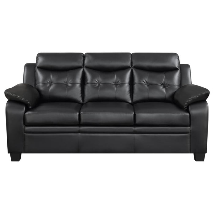 Coaster Finley 3-piece Upholstered Padded Arm Tufted Sofa Living Room Set Black - Bed & Sofa Hub
