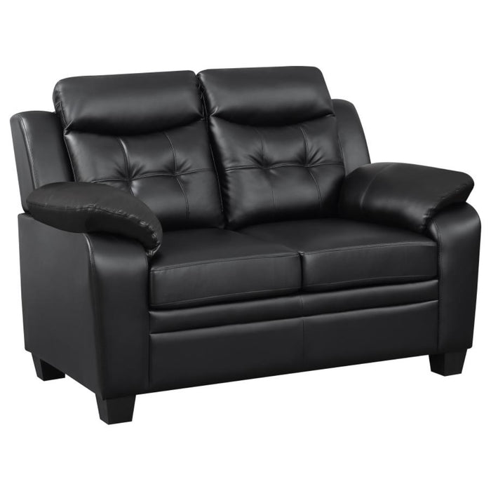 Coaster Finley 3-piece Upholstered Padded Arm Tufted Sofa Living Room Set Black - Bed & Sofa Hub