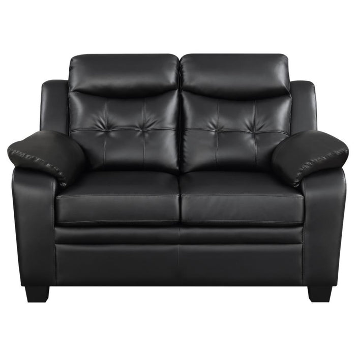 Coaster Finley 3-piece Upholstered Padded Arm Tufted Sofa Living Room Set Black - Bed & Sofa Hub