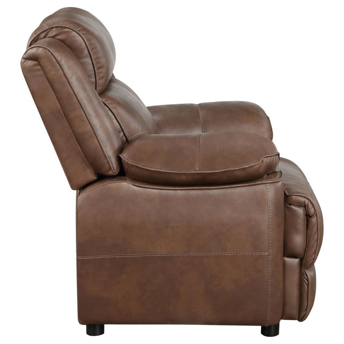 Coaster Ellington 3-piece Upholstered Padded Arm Sofa Living Room Set Dark Brown - Bed & Sofa Hub