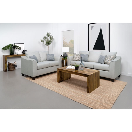 Coaster Leaton Upholstered Recessed Arm Sofa Brown Sugar - Bed & Sofa Hub