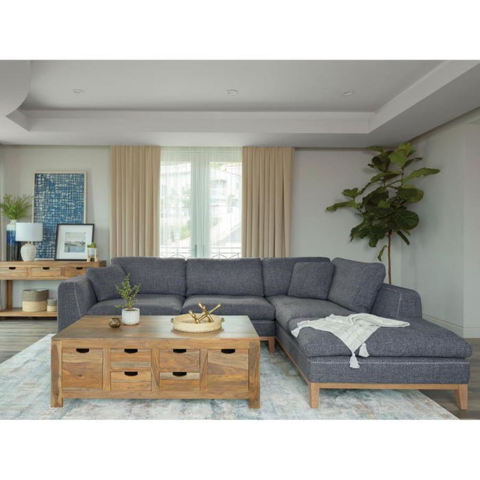 Coaster Persia Upholstered Track Arm Sectional Sofa Grey - Bed & Sofa Hub