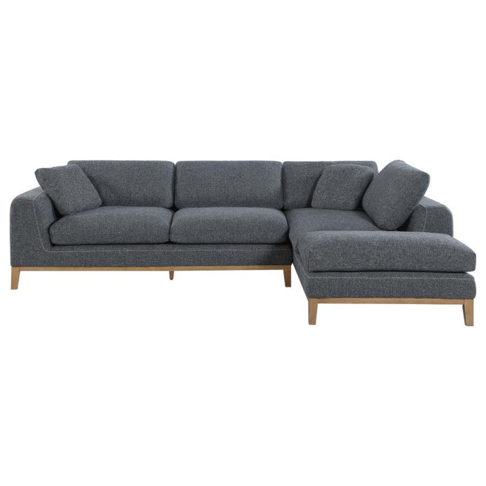 Coaster Persia Upholstered Track Arm Sectional Sofa Grey - Bed & Sofa Hub