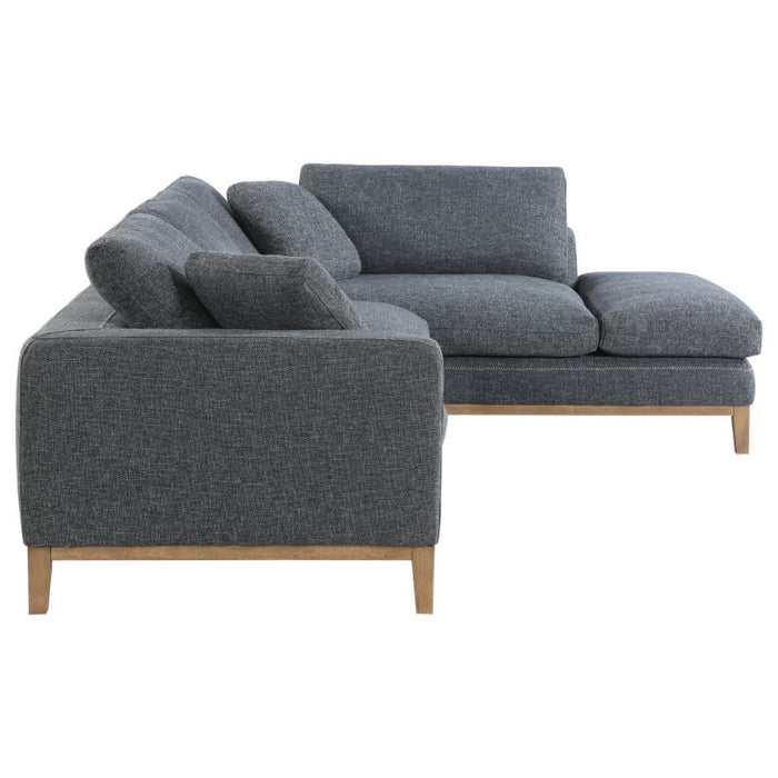 Coaster Persia Upholstered Track Arm Sectional Sofa Grey - Bed & Sofa Hub