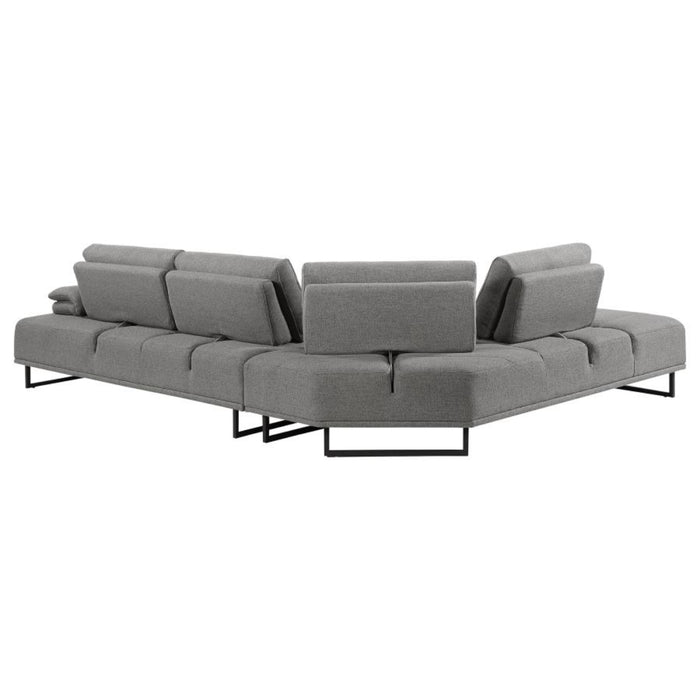 Coaster Arden Upholstered Sectional Sofa with Adjustable Back Taupe - Bed & Sofa Hub