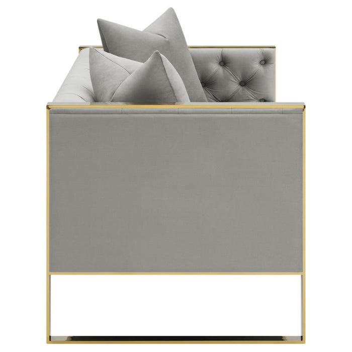 Coaster Eastbrook 3-piece Velvet Upholstered Tufted Sofa Living Room Set Grey - Bed & Sofa Hub