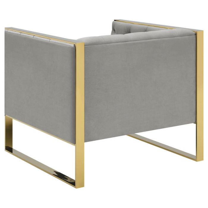 Coaster Eastbrook 3-piece Velvet Upholstered Tufted Sofa Living Room Set Grey - Bed & Sofa Hub