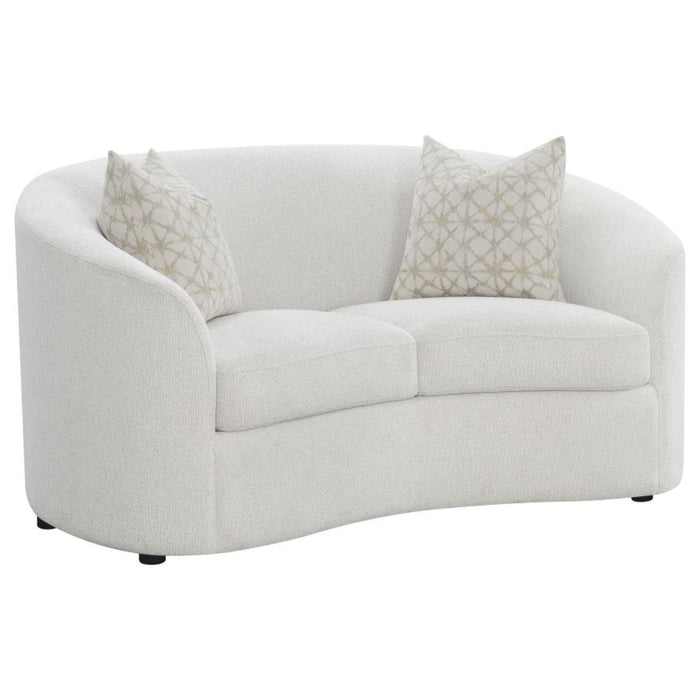Coaster Rainn 3-piece Boucle Upholstered Sloped Arm Sofa Living Room Set Latte - Bed & Sofa Hub