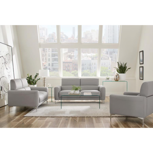 Coaster Glenmark 3-piece Upholstered Track Arm Sofa Living Room Set Taupe - Bed & Sofa Hub