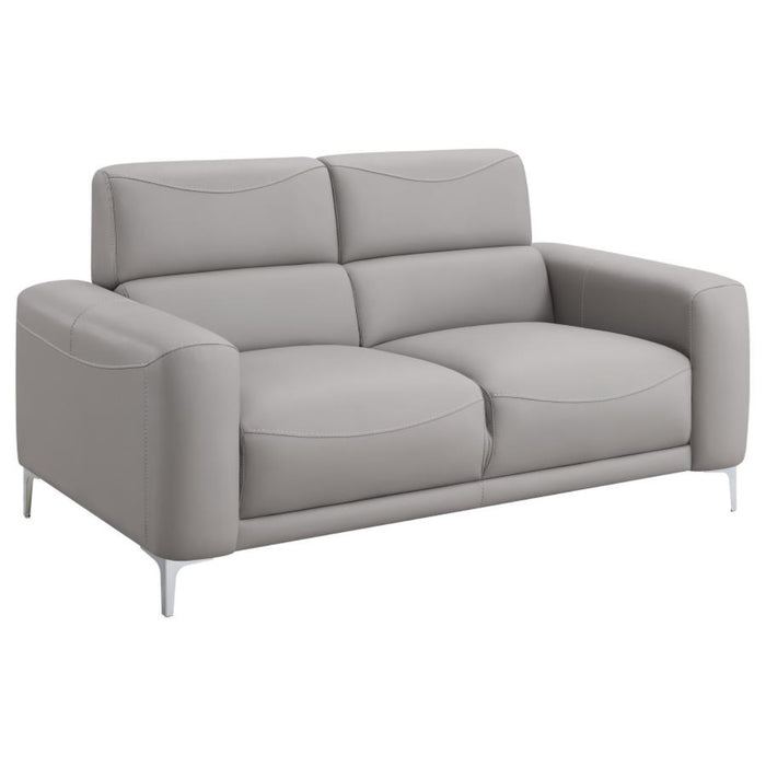 Coaster Glenmark 3-piece Upholstered Track Arm Sofa Living Room Set Taupe - Bed & Sofa Hub