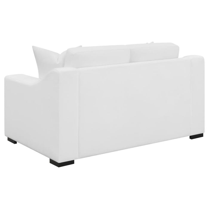 Coaster Ashlyn 3-piece Upholstered Sloped Arm Sofa Living Room Set White - Bed & Sofa Hub