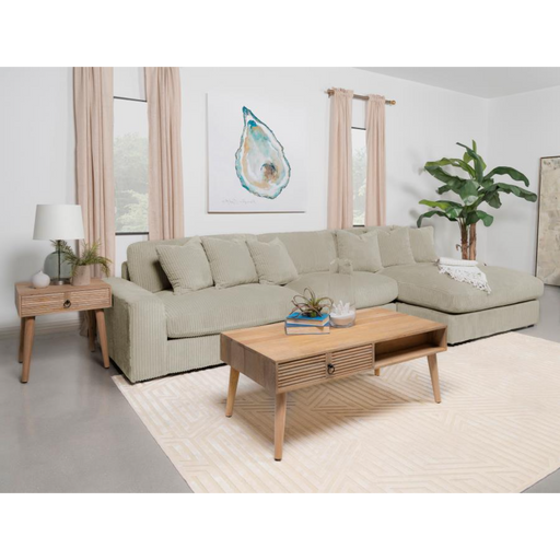 Coaster Blaine Upholstered Reversible Chaise Sectional Sofa Sand - Bed & Sofa Hub